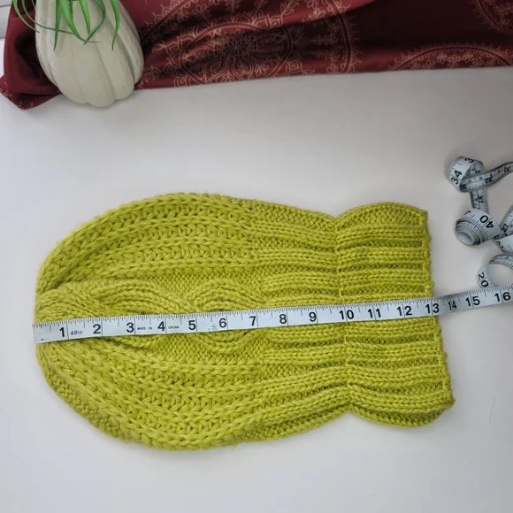Free People Knit Hat Chartreuse Acrylic - Picture 7 of 9